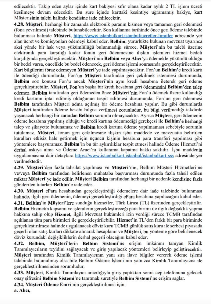 istanbulkart kullanim sozlemesi yenilendi mi yeni sozlesmede hangi maddeler guncellendi ne zaman yururluge girecek